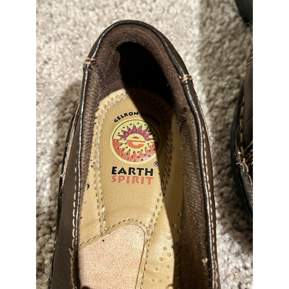 Earth Spirit Brown Leather Slip On Loafers WMES4320002 Womens 7.5 - Picture 7 of 10